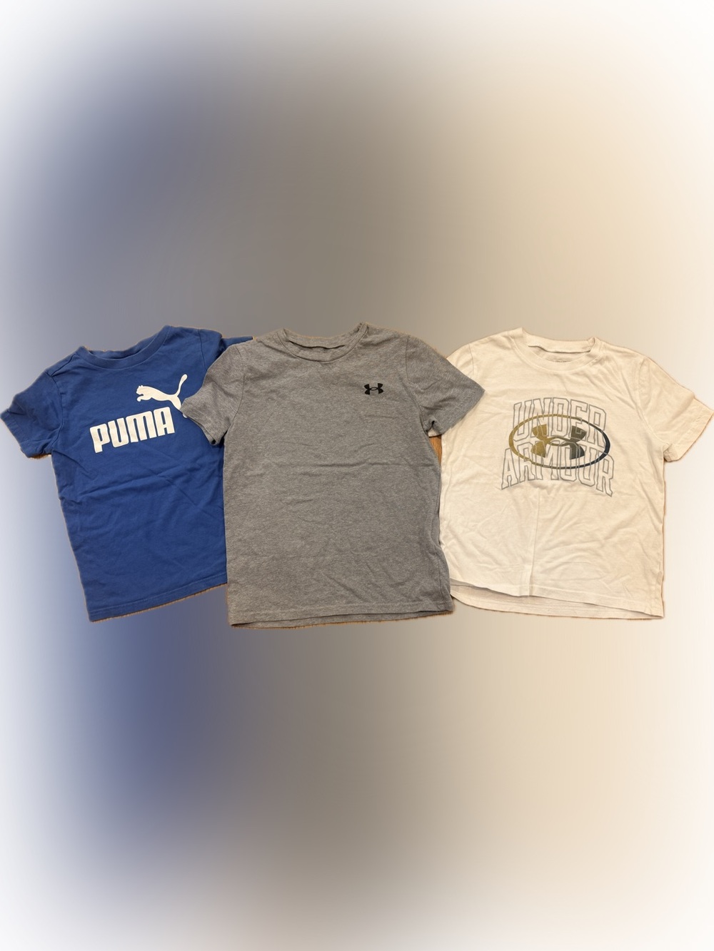 Boys 3 piece Assorted T-Shirts Under Armour and Puma